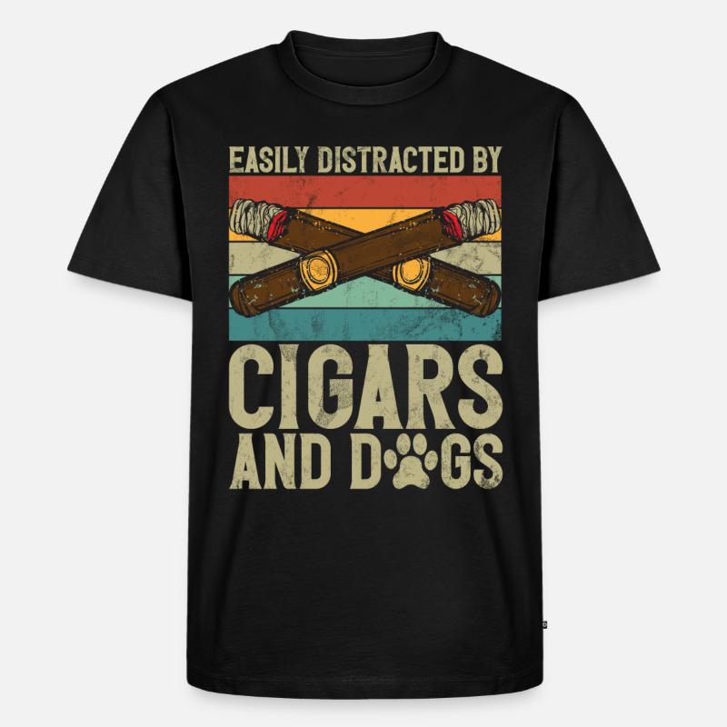 Zigarrenraucher - Männer Premium Bio T-Shirt - Schwarz