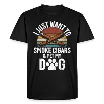 Cigar Smoker - Men's Premium Organic T-Shirt - black - Front - Nico (187cm)