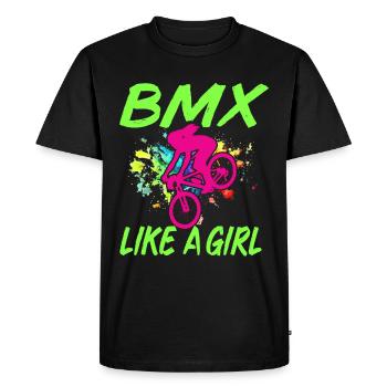 BMX Rider Fille Vélo Vélo Cascade Racing Enfants - T-shirt Premium bio Homme - noir - Devant - Nico (187cm)
