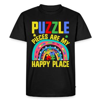 Puzzle Pièce Puzzle Amateur de Puzzle - T-shirt Premium bio Homme - noir - Devant - Nico (187cm)