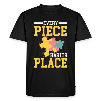 Puzzle Pièce Puzzle Amateur de Puzzle - T-shirt Premium bio Homme - noir - Devant - Nico (187cm)