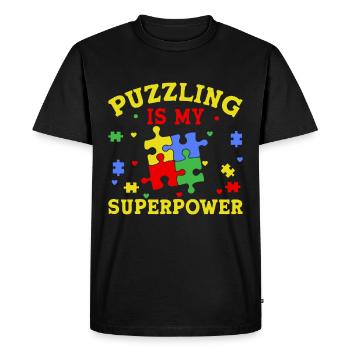 Puzzle Pièce Puzzle Amateur de Puzzle - T-shirt Premium bio Homme - noir - Devant - Nico (187cm)