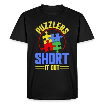 Puzzle Pièce Puzzle Amateur de Puzzle - T-shirt Premium bio Homme - noir - Devant - Nico (187cm)