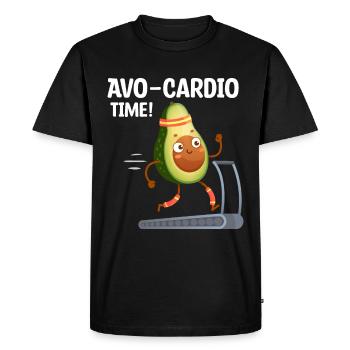 Avo-Cardio Jeu de mots drôle Workout Avocat - T-shirt Premium bio Homme - noir - Devant - Nico (187cm)