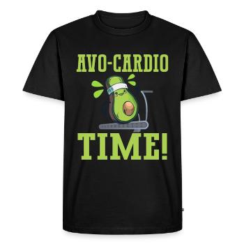 Avo-Cardio Jeu de mots drôle Workout Avocat - T-shirt Premium bio Homme - noir - Devant - Nico (187cm)