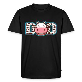 Papa Cowboy anniversaire famille match fête - T-shirt Premium bio Homme - noir - Devant - Nico (187cm)
