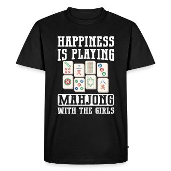 Mahjong Mah Jong Jeu chinois Mah Jongg - T-shirt Premium bio Homme - noir - Devant - Nico (187cm)