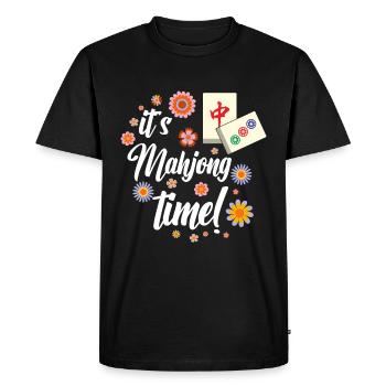 Mahjong Mah Jong Jeu chinois Mah Jongg - T-shirt Premium bio Homme - noir - Devant - Nico (187cm)