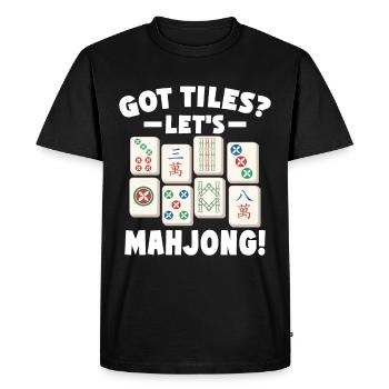 Mahjong Mah Jong Jeu chinois Mah Jongg - T-shirt Premium bio Homme - noir - Devant - Nico (187cm)
