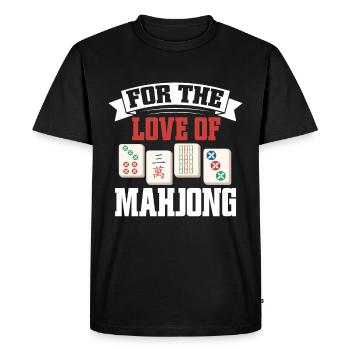 Mahjong Mah Jong Jeu chinois Mah Jongg - T-shirt Premium bio Homme - noir - Devant - Nico (187cm)