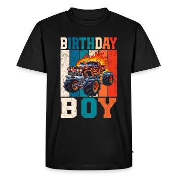 Fête d’anniversaire Monster Truck Enfants - T-shirt Premium bio Homme - noir - Devant - Nico (187cm)