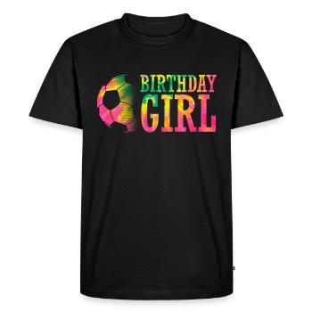 Anniversaire Fille Football Bday Thème Fête - T-shirt Premium bio Homme - noir - Devant - Nico (187cm)