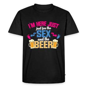 I'm just here for the beer - Men's Premium Organic T-Shirt - black - Front - Nico (187cm)