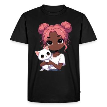 Anime Afro-américain Afro Anime Merch Stuff - T-shirt Premium bio Homme - noir - Devant - Nico (187cm)