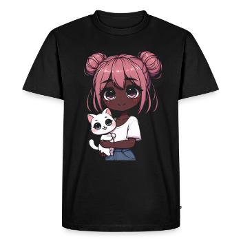 Anime Afro-américain Afro Anime Merch Stuff - T-shirt Premium bio Homme - noir - Devant - Nico (187cm)