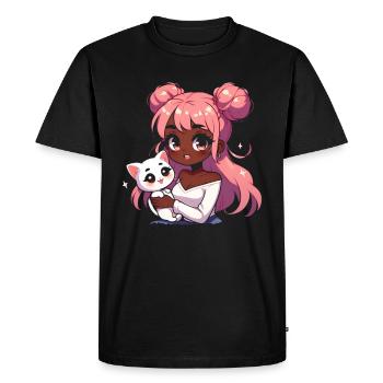 Anime Afro-américain Afro Anime Merch Stuff - T-shirt Premium bio Homme - noir - Devant - Nico (187cm)