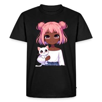 Anime Afro-américain Afro Anime Merch Stuff - T-shirt Premium bio Homme - noir - Devant - Nico (187cm)