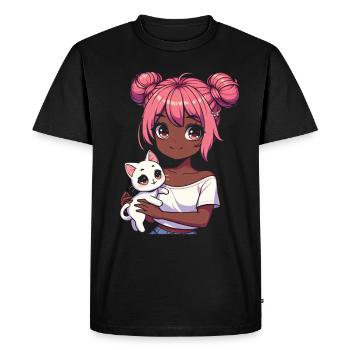 Anime Afro-américain Afro Anime Merch Stuff - T-shirt Premium bio Homme - noir - Devant - Nico (187cm)