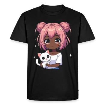 Anime Afro-américain Afro Anime Merch Stuff - T-shirt Premium bio Homme - noir - Devant - Nico (187cm)