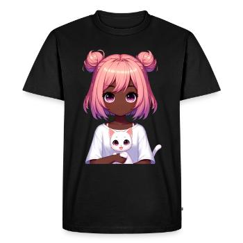 Anime Afro-américain Afro Anime Merch Stuff - T-shirt Premium bio Homme - noir - Devant - Nico (187cm)