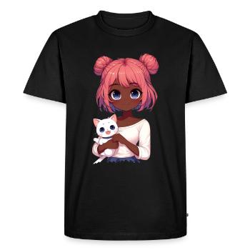 Anime Afro-américain Afro Anime Merch Stuff - T-shirt Premium bio Homme - noir - Devant - Nico (187cm)