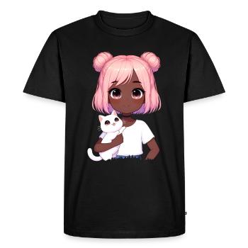 Anime Afro-américain Afro Anime Merch Stuff - T-shirt Premium bio Homme - noir - Devant - Nico (187cm)