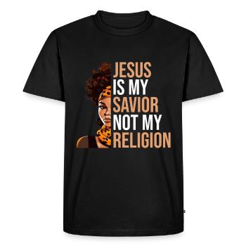 African American Christ Jesus Black Women - Men's Premium Organic T-Shirt - black - Front - Nico (187cm)