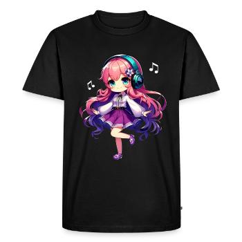 Kawaii Chibi Anime Girl Anime Merch Japanese - Men's Premium Organic T-Shirt - black - Front - Nico (187cm)