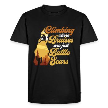 Escalade Montagne Bloc Climble Climber - T-shirt Premium bio Homme - noir - Devant - Nico (187cm)