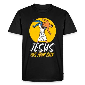 Jésus vous soutient BJJ Jiu Jitsu Christian - T-shirt Premium bio Homme - noir - Devant - Nico (187cm)