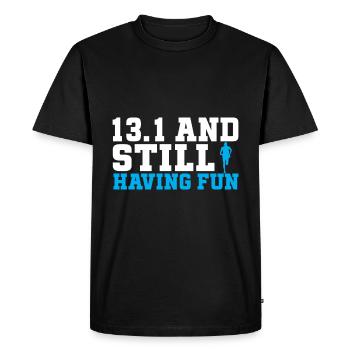 Half Marathon 13, 1 Mile Marathon Runner - Men's Premium Organic T-Shirt - black - Front - Nico (187cm)