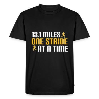 Half Marathon 13, 1 Mile Marathon Runner - Men's Premium Organic T-Shirt - black - Front - Nico (187cm)