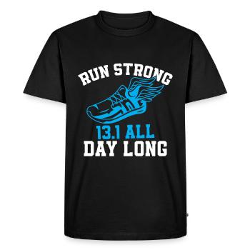 Half Marathon 13, 1 Mile Marathon Runner - Men's Premium Organic T-Shirt - black - Front - Nico (187cm)