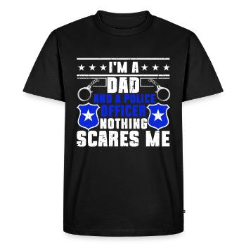 Police Officer Blue Line Law Enforcement - Men's Premium Organic T-Shirt - black - Front - Nico (187cm)