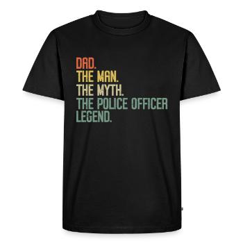 Police Officer Blue Line Law Enforcement - Men's Premium Organic T-Shirt - black - Front - Nico (187cm)