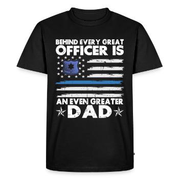 Police Officer Blue Line Law Enforcement - Men's Premium Organic T-Shirt - black - Front - Nico (187cm)