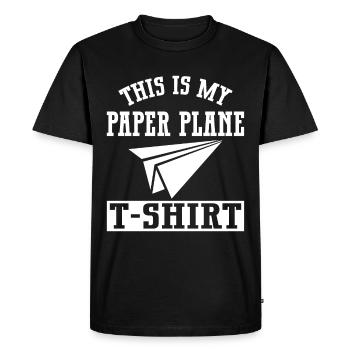 Paper Airplane Origami Paper Airplane Master - Men's Premium Organic T-Shirt - black - Front - Nico (187cm)