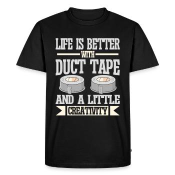 Ruban adhésif Engineer Humorous pour hommes - T-shirt Premium bio Homme - noir - Devant - Nico (187cm)