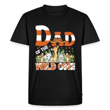 Papa Of The Wild One Birthday Zoo Theme Safari - Men's Premium Organic T-Shirt - black - Front - Nico (187cm)