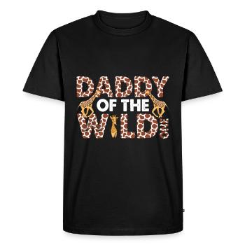 Papa Of The Wild One Birthday Zoo Theme Safari - Men's Premium Organic T-Shirt - black - Front - Nico (187cm)