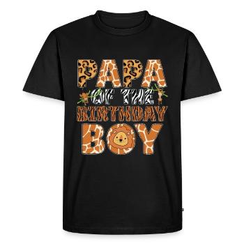 Papa Of The Wild One Birthday Zoo Theme Safari - Men's Premium Organic T-Shirt - black - Front - Nico (187cm)