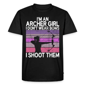 Archery Bowhunter Shooting Girls Arrow Hunting - Men's Premium Organic T-Shirt - black - Front - Nico (187cm)