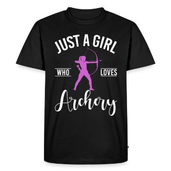 Archery Bowhunter Shooting Girls Arrow Hunting - Men's Premium Organic T-Shirt - black - Front - Nico (187cm)