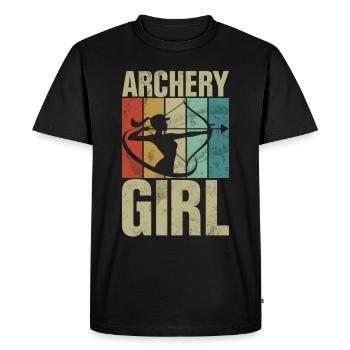 Archery Bowhunter Shooting Girls Arrow Hunting - Men's Premium Organic T-Shirt - black - Front - Nico (187cm)