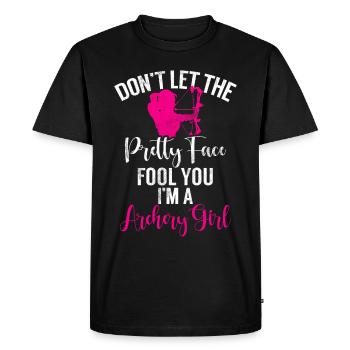 Archery Bowhunter Shooting Girls Arrow Hunting - Men's Premium Organic T-Shirt - black - Front - Nico (187cm)