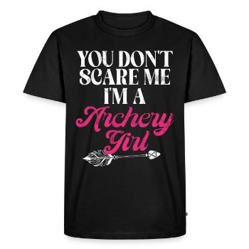 Archery Bowhunter Shooting Girls Arrow Hunting - Men's Premium Organic T-Shirt - black - Front - Nico (187cm)