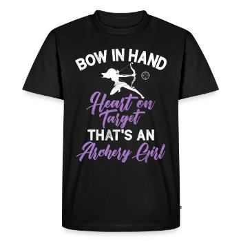 Archery Bowhunter Shooting Girls Arrow Hunting - Men's Premium Organic T-Shirt - black - Front - Nico (187cm)