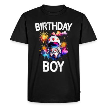Birthday Boy Astronaut Space Theme Birthday - Men's Premium Organic T-Shirt - black - Front - Nico (187cm)