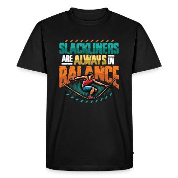 Les slackliners sont toujours en équilibre - T-shirt Premium bio Homme - noir - Devant - Nico (187cm)