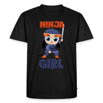 Ninja Girl Drôle Fête D’anniversaire Bday Girl - T-shirt Premium bio Homme - noir - Devant - Nico (187cm)